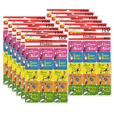 Eureka® Cat in the Hat™ Reading Success Stickers, 120 Per Pack, 12 Packs