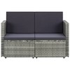 vidaXL 2-Seater Patio Sofa with Cushions - Outdoor Furniture - Durable PE Rattan and Powder-Coated Steel Frame - Easy Assembly - image 3 of 4