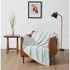 50"x60" Striped Chenille Throw Blanket White/Green - Brooklyn Loom - 2 of 4