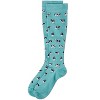Memoi Cows 8-15 mmHg Graduated Bamboo Compression Socks Teal 9-11 - 3 of 3