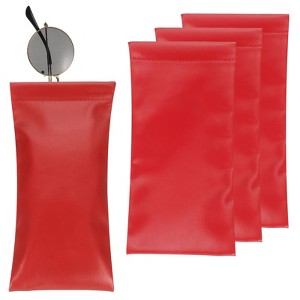 Unique Bargains PU Leather Portable Squeeze Top Soft Eyeglass Cases 4 Pcs 3.5" x 7.1" - 1 of 4