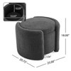 CAVINAS Cozy Boucle Storage Ottoman Bench, Upholstered Round Ottoman with Hidden Storage, Lamb Fleece Bedroom End Bench - 4 of 4