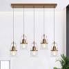 LNC Dendrophyllia 5-Lights 29.7" Modern Linear Kitchen Island Pendant  Lights, Polished Gold with 5 Clear Glass Shades - 2 of 4