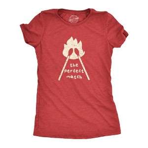 Womens The Perfect Match T Shirt Funny Valentines Day T Shirts for Women - Crazy Dog Women's T Shirt - 1 of 4