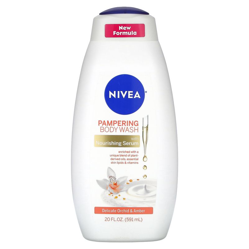 Nivea Pampering Body Wash, Delicate Orchid & Amber, 20 fl oz (591 ml), 1 of 3