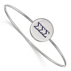 Black Bow Jewelry Sterling Silver Sigma Sigma Sigma Greek Life Bangle Bracelet 6 Inch - 1 of 3