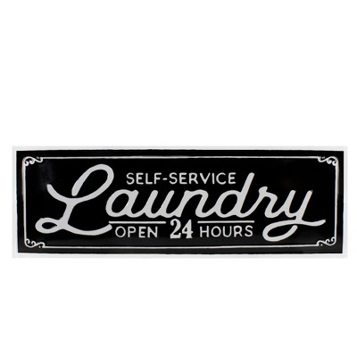 Northlight 36" Black and White "Laundry" Metal Sign Wall Decor