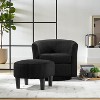 KTMBDW Swivel Accent Chair, 360° Rotating Round Barrel Armchair with Corduroy Upholstery for Living Room, Bedroom, Reading Nook, Footstool - 3 of 4