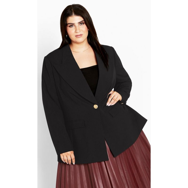 Women's Plus Size Sloane Jacket - black | CITY CHIC, 1 of 8