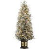 4.5 FT Pre-Lit Snow Flocked Potted Christmas Tree with 200 Warm White Lights, 8 Modes, 12 Red Berries, 286 PE & PVC Tips - 2 of 4