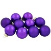 Northlight 10ct Shiny and Matte Purple Glass Ball Christmas Ornaments 1.75" (45mm) - 3 of 4