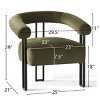 Velvet Accent Chair for Bedroom,Modern Barrel Armchair with Upholstered Velvet Backrest,Comfy Lounge Seating for Living Room-Maison Boucle - 4 of 4