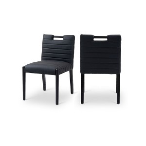 Meridian Furniture,Aimee Vegan Leather Dining Side Chair, Set of 2 - 1 of 4