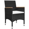 vidaXL Dining Set Black, Cream White - 3 of 4
