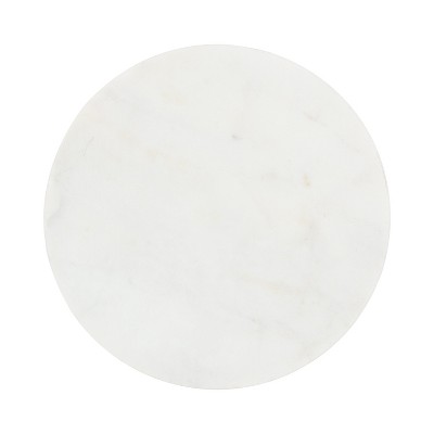 White Marble and Gunmetal Round Nesting Tables Set