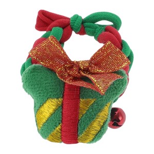 Unique Bargains Christmas Hair Rope Gift Box Cartoon Bell for Christmas Red Green 1 Pc - 1 of 4