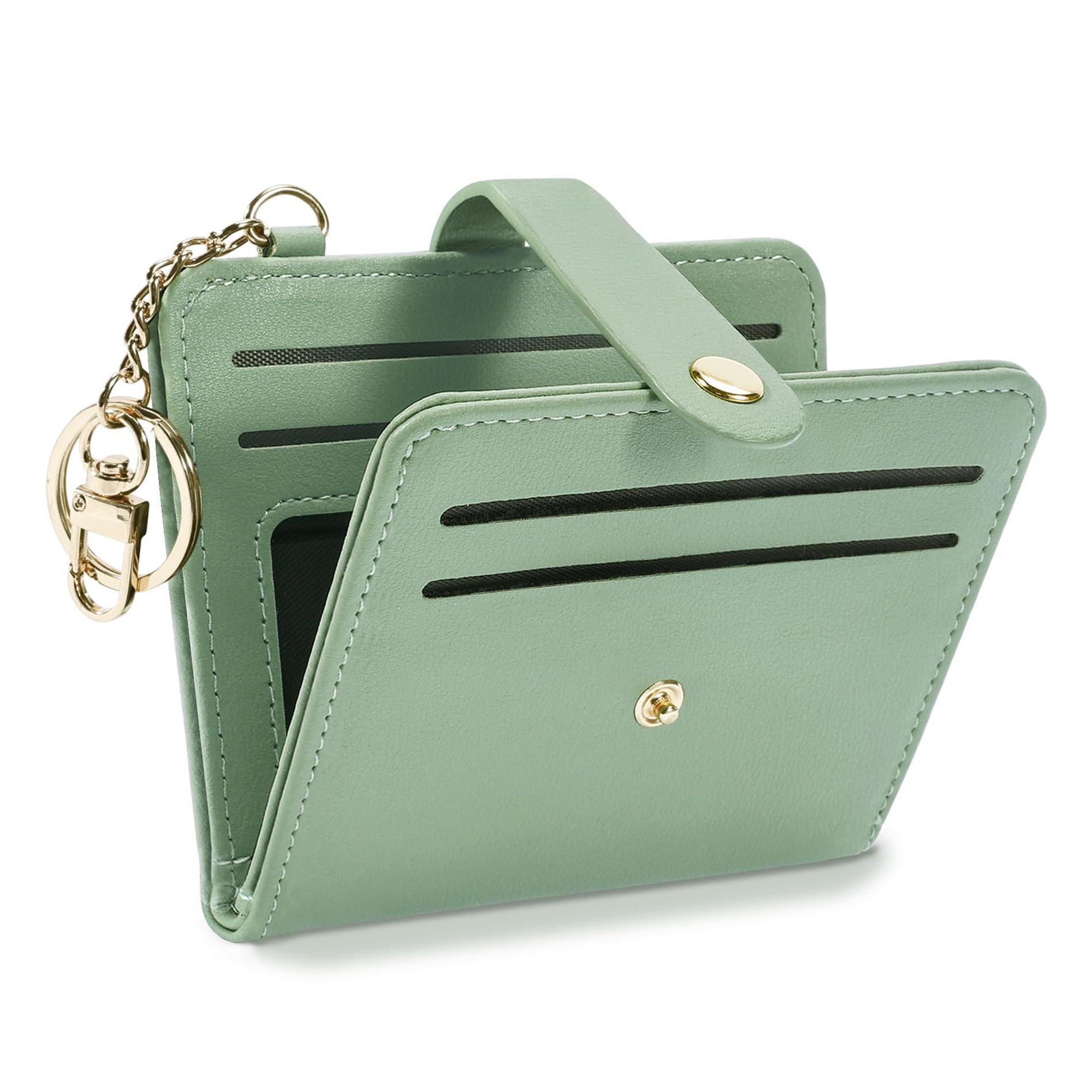 Narwey Small Wallets Woman RFID Blocking Leather Credit Card Holder - with ID Window