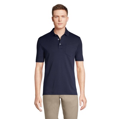 Lands' End Men's Short Sleeve Cotton Supima Polo Shirt with Pocket