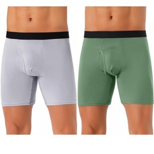 INSPIRE CHIC Men's 2 Pack Lightweight Soft Stretch Open-fly Basic Boxer Briefs - 1 of 4