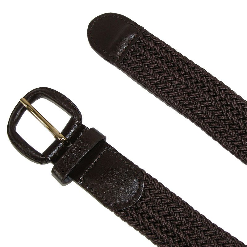 CTM Men's Elastic Braided Belt with Covered Buckle (Pack of 2), 2 of 3