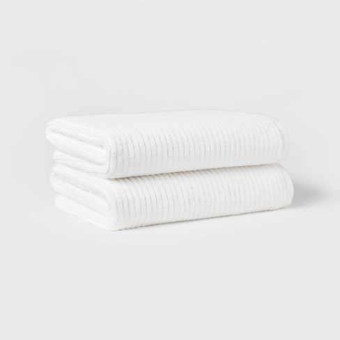 6-Piece White/Black Luxury Quick Dry 100% Cotton Bath Towel Set