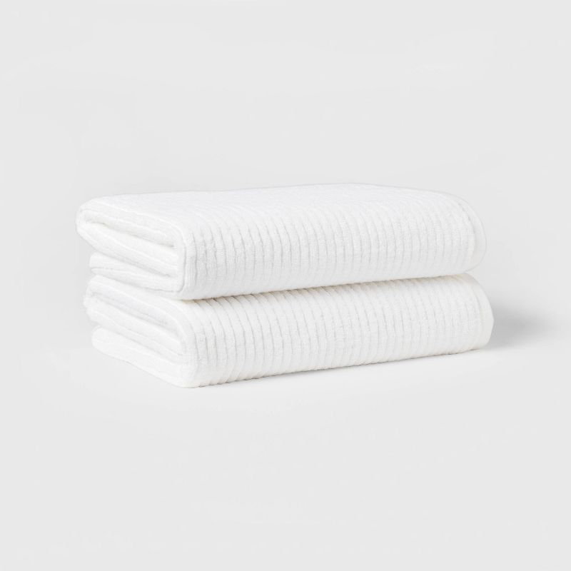 Quick Dry Ribbed Bath Towel Set - Threshold™, 1 of 13