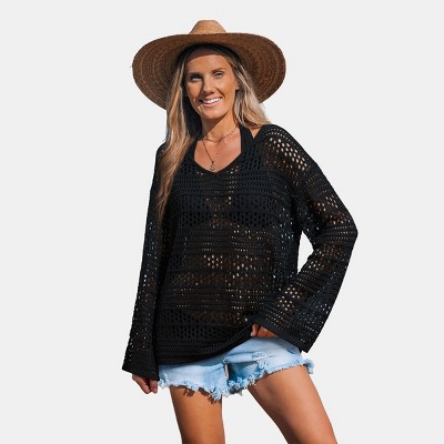 Women's Chic Crochet Knit Beach Cover Up Top - Cupshe