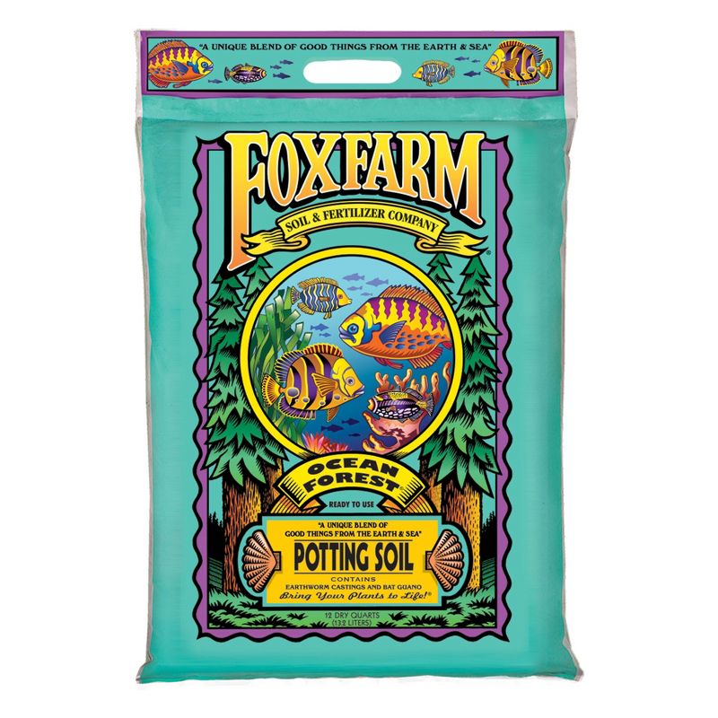 FoxFarm FX14053 + FX14054 Ocean Forest Organic Plant Potting Soil with Happy Frog Nutrient Rapid Growth Potting Soils for Gardens, 12 Quart (4 Pack), 2 of 7