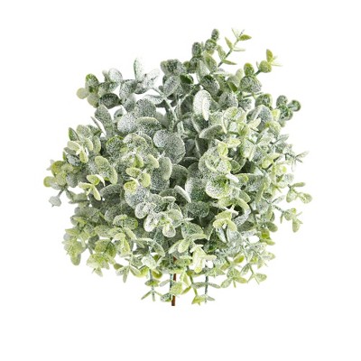 Nearly Natural 8-in Frosted Eucalyptus Decorative Artificial Ball (Set of 3)