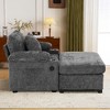 Lyngins Oversized Recliner Chair with Ottoman, Chenille Sofa Bed, Accent Chair– Built-In Cup Holders, Hidden Storage Armrest, USB-C Charging Port - 2 of 4