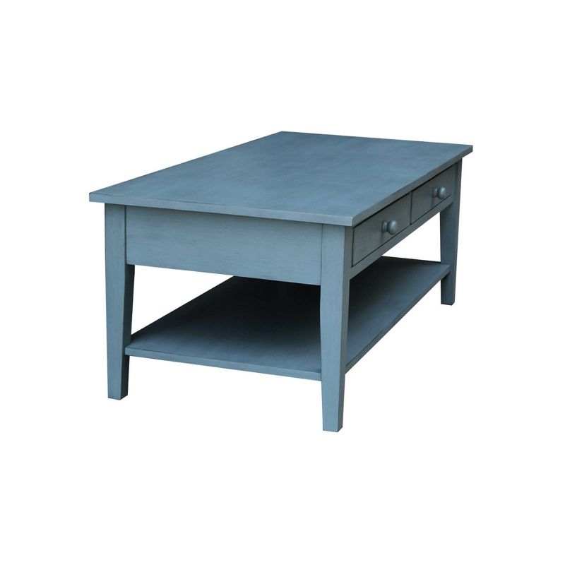 Spencer Coffee Table Antique Ocean Blue - International Concepts, 6 of 15