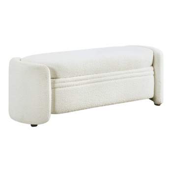 Makine Glam Boucle Storage Bench for Bedroom and Entryway - HOMES: Inside + Out
