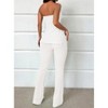 Mocamel Women's Solid Bandeau Top And High Slit Maxi Skirt Co-Ord Set - 4 of 4