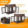 9.4" Dog Crate Furniture - 2-Drawer Kennel End Table w/Wheels, Anti-Chew for Small/Large Dogs - Rustic Brown - 4 of 4