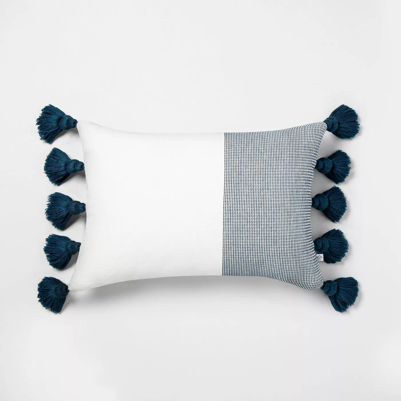 14" x 20" Textured Colorblock Lumbar Pillow - Hearth & Hand™ with Magnolia - image 1 of 5