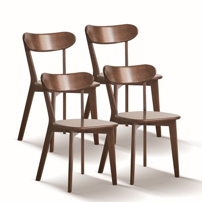 Solid Wood Dining Chairs Set of 4,FAS Grade Oak Natural Wood Side Chairs for Kitchen/Dining Room-The Pop Home