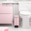 LunaLulinlk Pink 1.6 Gallon Small Bathroom Trash Can, Stainless Steel Trash Can with Lid - 4 of 4