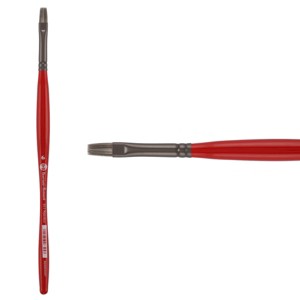 Borciani e Bonazzi Unico Silver Synthetic Series 811 Paint Brush, Flat 6- Medium Handle Paintbrush Handcrafted in Italy, Cruelty-Free, Acrylic, Oil, - 1 of 4