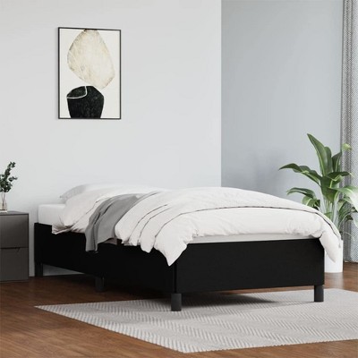 vidaXL Twin Faux Leather Bed Frame in Black