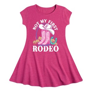 Girls' - Barbie - Not My First Rodeo Barbie Fit & Flair Cap Sleeve Graphic Dress - 1 of 2