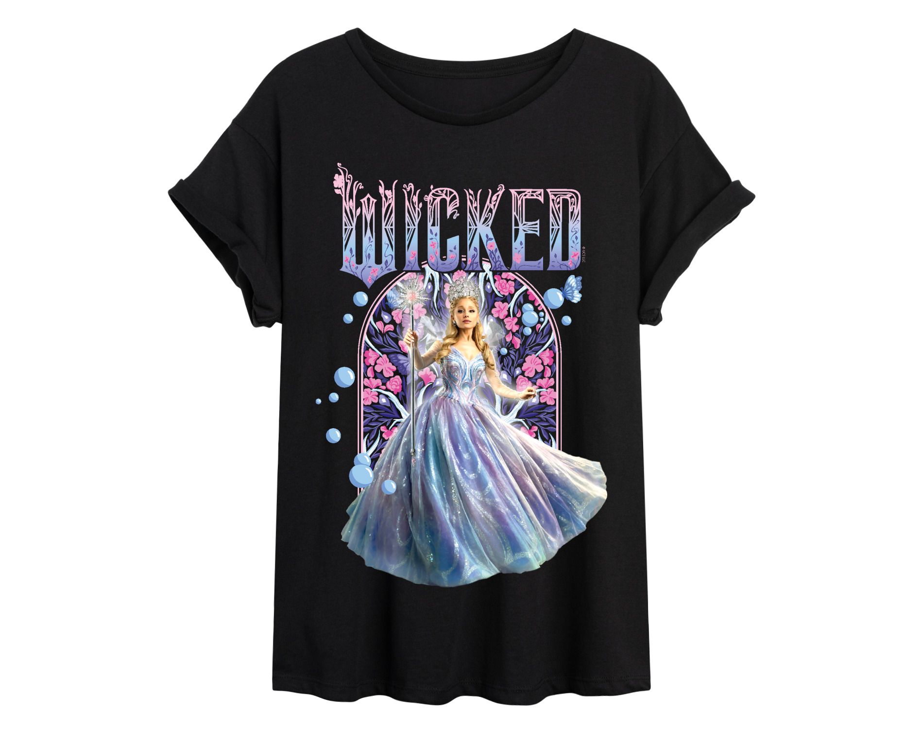 Women's - Wicked - Glinda Florals Oversized Graphic T-Shirt