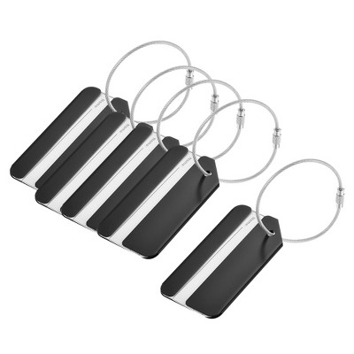 Unique Bargains Aluminium Lightweight Backpack Identifier Card Travel Luggage Tag 5 Pcs