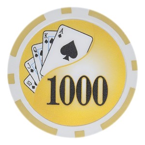 Slickblue 14g Poker Chips 25-Pack, Clay Composite, Royal Flush Design, Easy-to-Read Denominations, $1-$1000 - 1 of 3