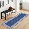 Modern Area Rugs Washable Bordered Floor Carpet, Foldable Contemporary Striped Indoor Mat, Non-Slip Low Pile Accent Rugs for Bedroom, Kitchen, Laundry - 2 of 4