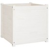vidaXL Garden Planters 2 pcs White 23.6"x23.6"x23.6" Solid Wood Pine - 3 of 4