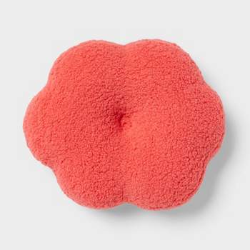Flower Boucle Kids' Decorative Pillow Coral Red - Pillowfort™