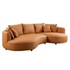 VYNXARIA Modern Sectional curved Sofa Couch for Living Room,Upholstered 5-Seat Sofa Couch Eco-leather Couch Set for Apartment Office,Orange - 4 of 4