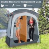 Costway 2 Room Shower Tent Oversize Privacy Shelter Portable Dressing Toilet Outdoor Gray/Blue/Brown - 4 of 4