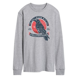 Men's - Yellowstone - Can't Reason With Evil Crow Long Sleeve Graphic T-Shirt - 1 of 4