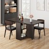 Garvee Folding Dining Table with 2 Storage Racks, Drop Leaf, 6 Wheels, Multifunction Expandable Table for Kitchen, Bedroom, Living Room - 4 of 4